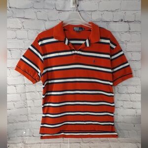 Polo Ralph Lauren XXL Striped Polo Mens Y2K Orange Blue Preppy Shirt